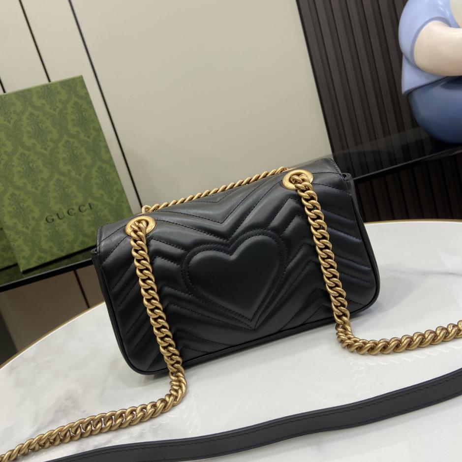 Con set completo di confezione originale in scatola verde Mini borsa a tracolla della serie Gucci Marmont