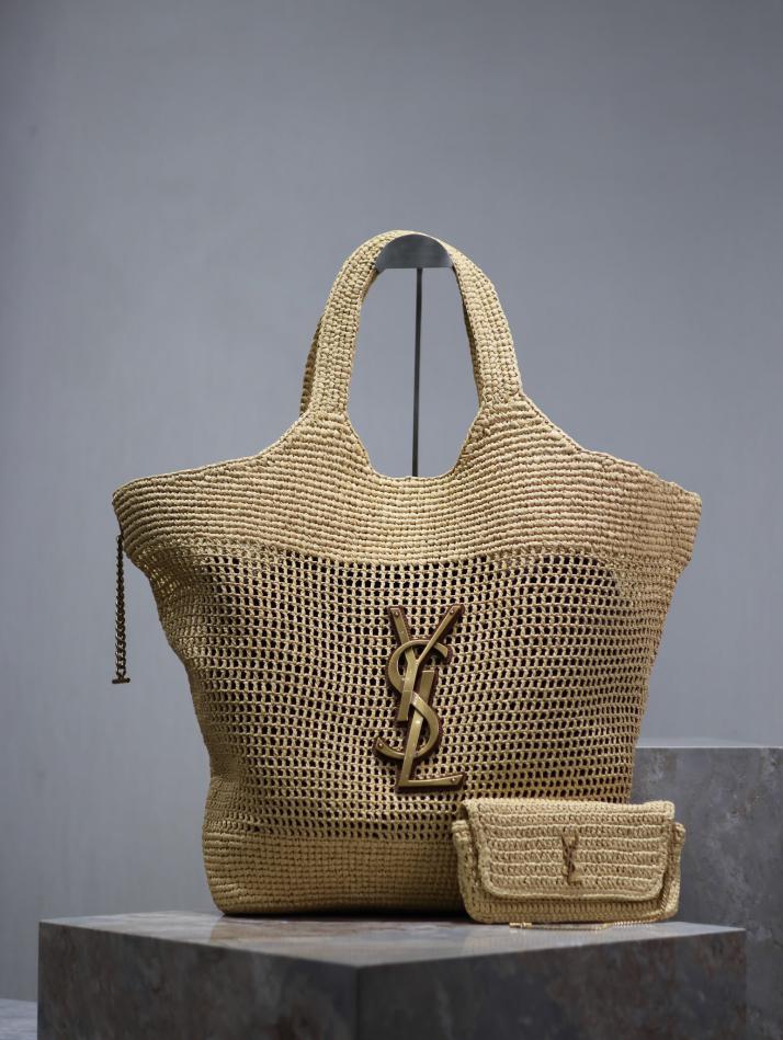 Borsa shopping SAINT LAURENT ICARE in tessuto