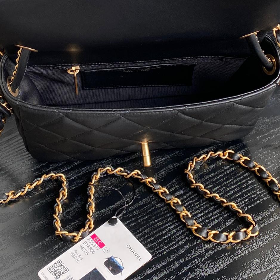 Chanel 25C serie inizio primavera cf borsa con manico in corda intrecciata AS5317 pelle di agnello
