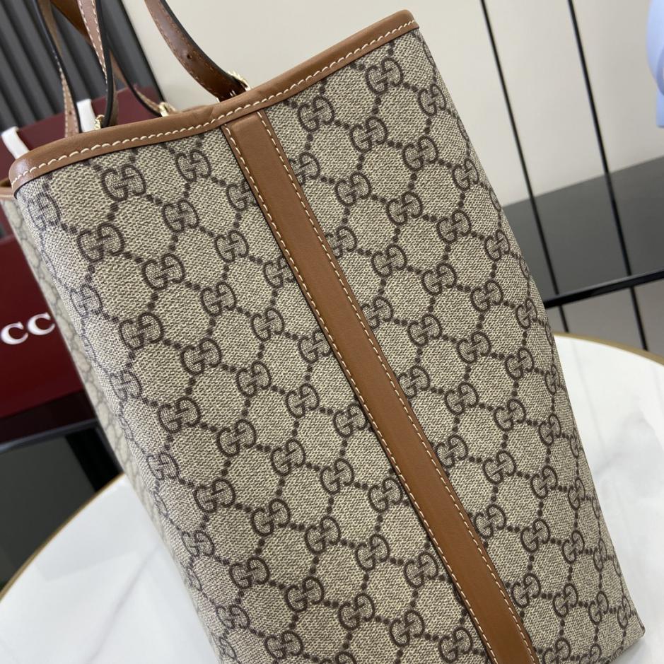 Con borsa regalo verde originale] Borsa tote grande serie Gucci GG Emblem