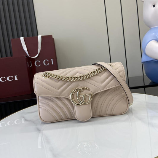 Con set completo di confezione originale in scatola verde] Mini borsa trapuntata serie Gucci GG Marmont