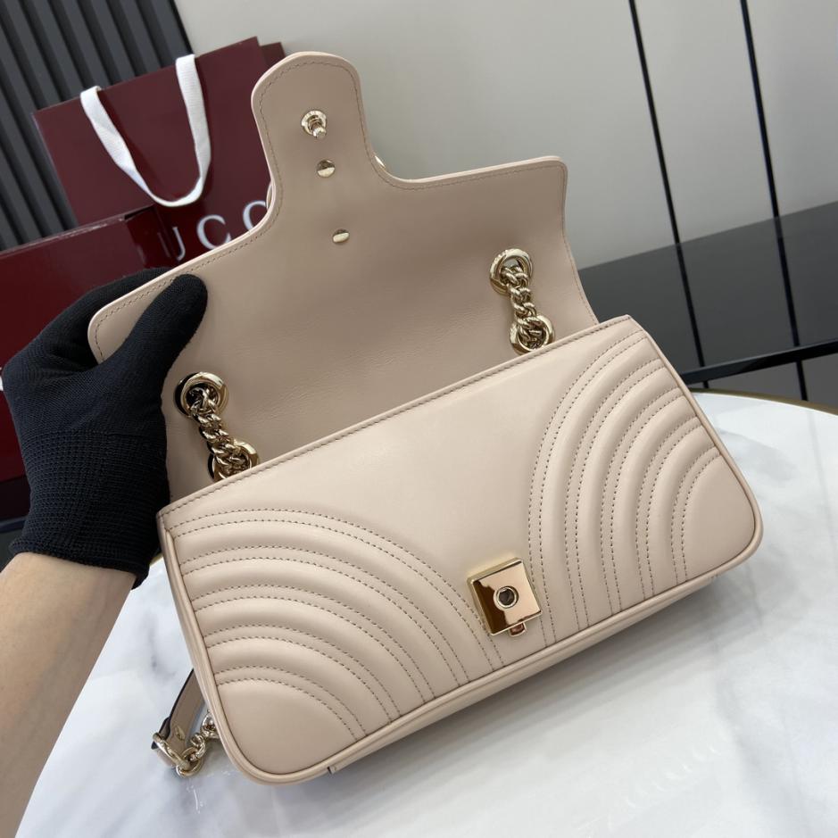 Con set completo di confezione originale in scatola verde] Mini borsa trapuntata serie Gucci GG Marmont