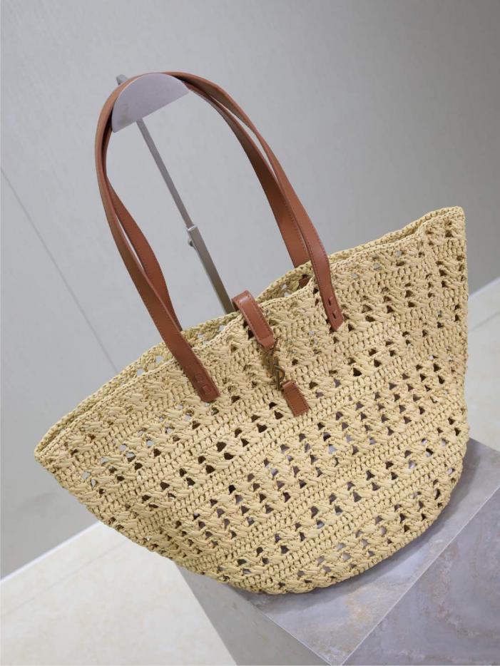 Borsa tote in paglia cava YSL