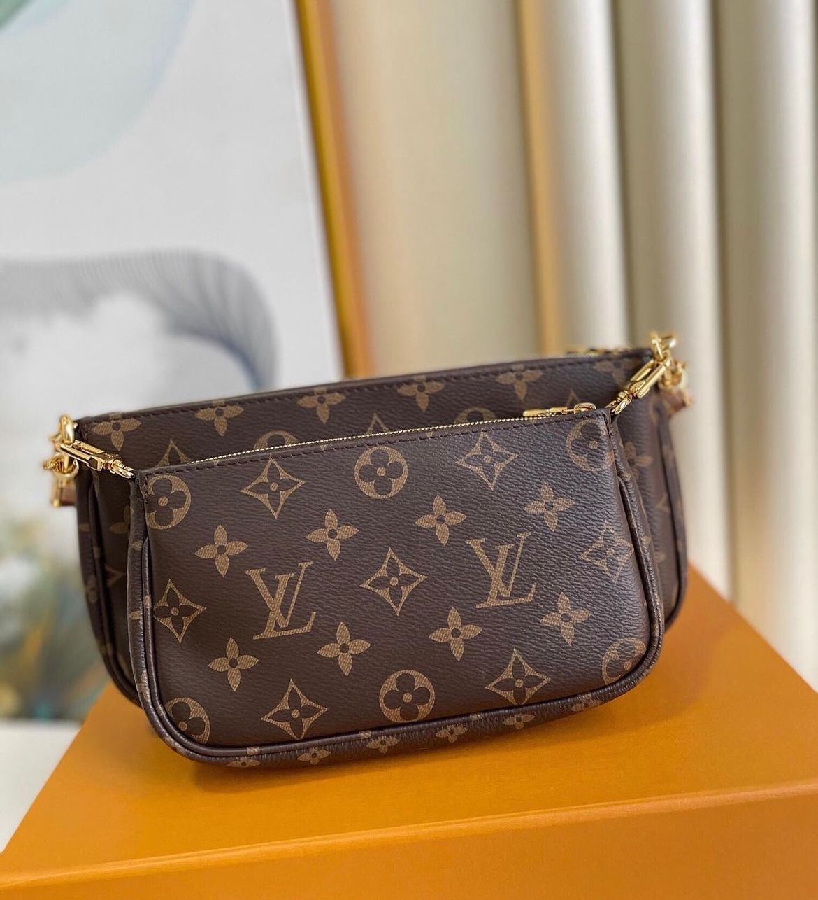 Multi Pochette Accessoires - Tela Monogram Blu elettrico