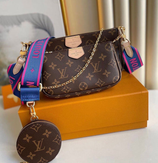 Multi Pochette Accessoires - Tela Monogram Blu elettrico