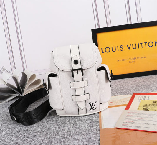 LV Zaino Mini in Pelle Bianco