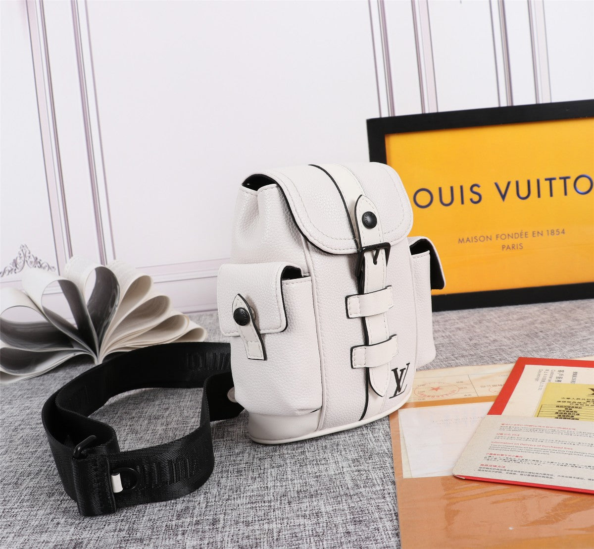 LV Zaino Mini in Pelle Bianco