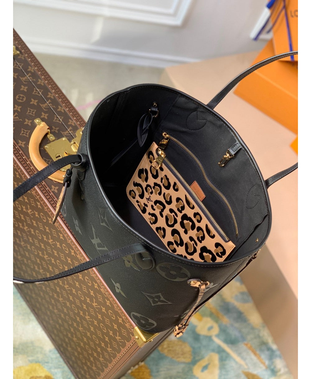Louis Vuitton Neverfull MM Wild at Heart in Pelle