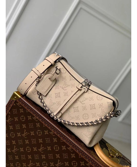 LV Hand It All PM in Pelle Mahina - Beige Crema