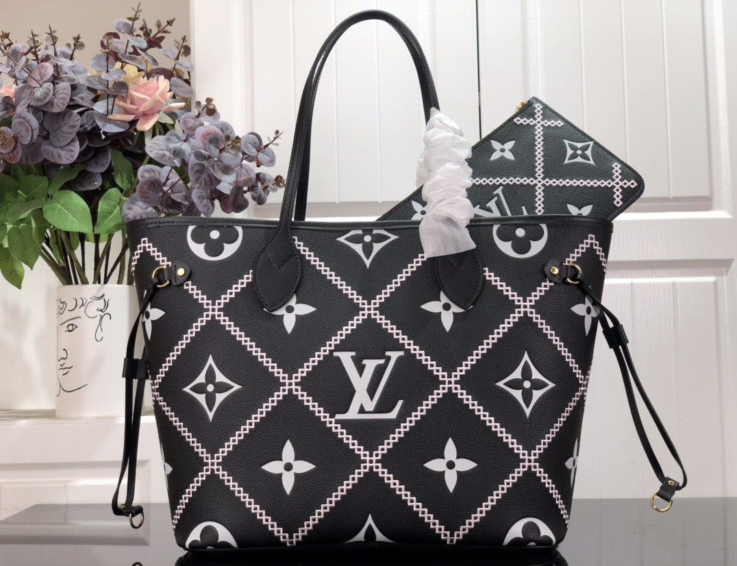 Louis Vuitton Neverfull MM in Tela Damier Azur