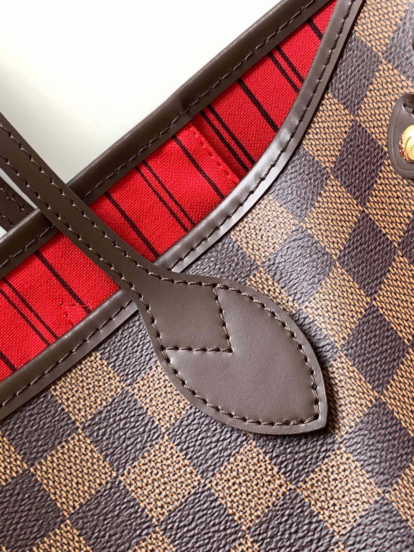 LV Neverfull MM in Tela Monogram - Rosso Ciliegia