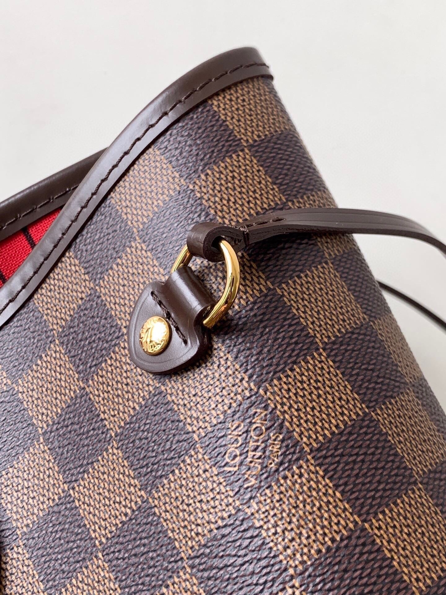 LV Neverfull MM in Tela Monogram - Rosso Ciliegia