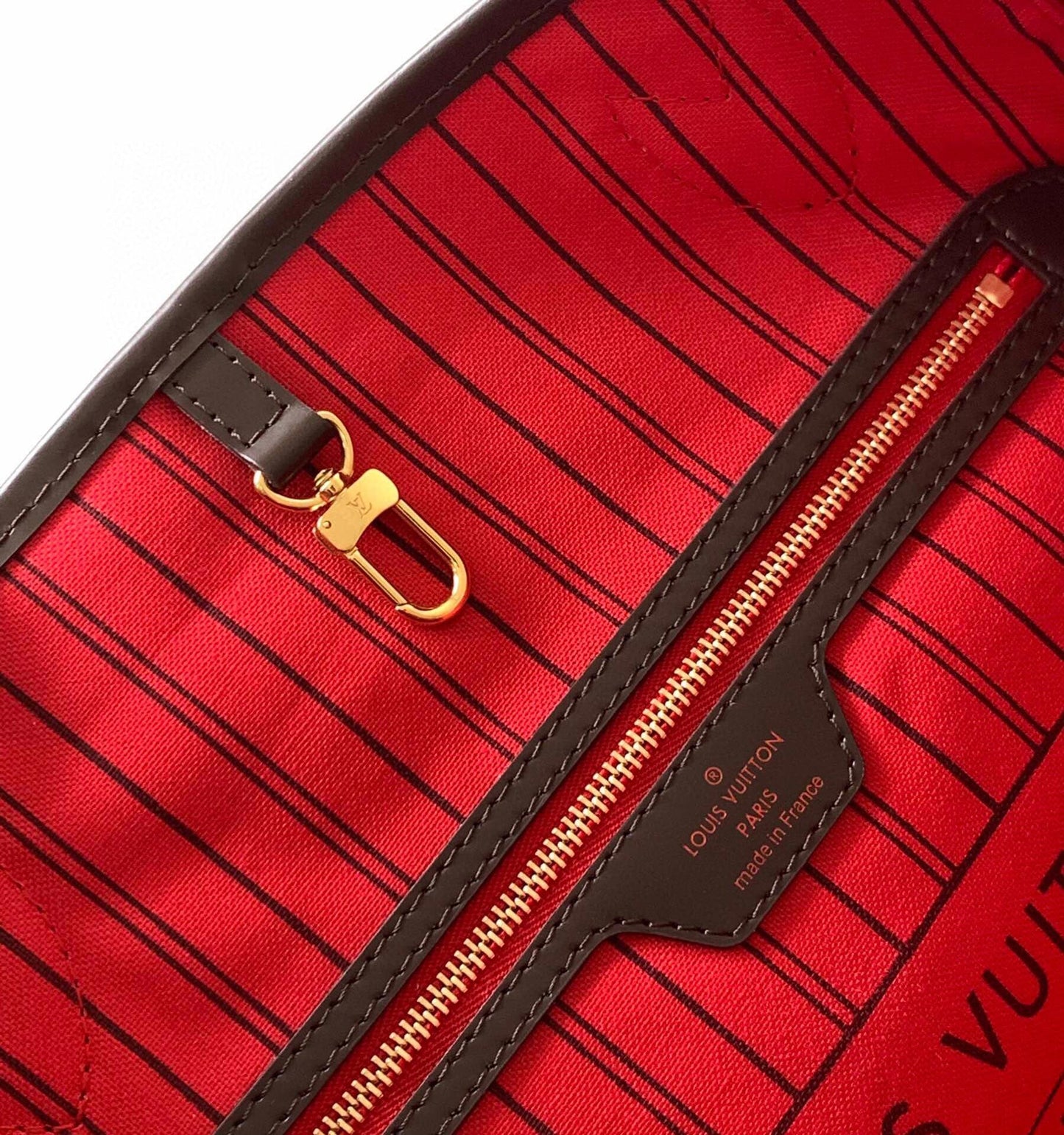 LV Neverfull MM in Tela Monogram - Rosso Ciliegia
